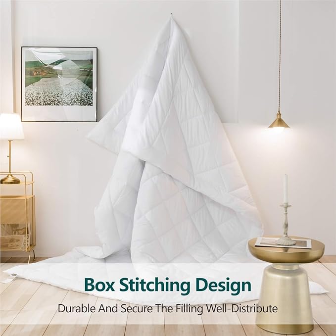 Cozynight Soft King Size Comforter Duvet Insert-Lightweight Down Alternative Comforter with Corner Tabs- Breathable & Machine Washable Diamond Stitching（King,106”X92” ）