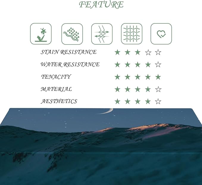 54x78 Inch Nature Rectangular Tablecloth Starry Night Mountain Table Cloth Waterproof Durable Table Cover for Picnic Indoor Bedroom Decor