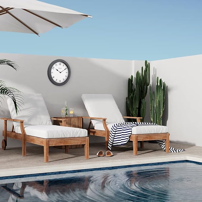 8.26" Small Nordic Indoor/Outdoor Clock, Waterproof & Weatherpoof Clock for Bathroom, Patio,Pool and Kitchen,Modern Style (Gray Sandstone Finish)