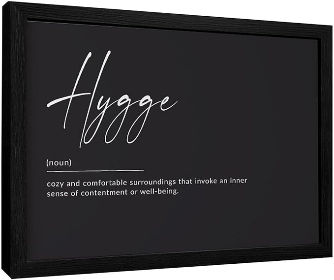 Hygge Print, Hygge Definition Poster, Hygge Gift, Hygge Sign, Scandinavian Print, Danish Print, Danish Wall Art Poster Wall Art Bedroom Decor Office Room Kitchen Decor Wood Black-style 12x16inch(30x4