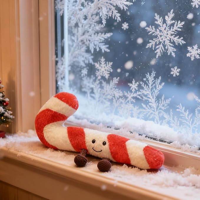 Candy Cane Pillow Christmas Plush Soft Plush Stuffed Candy Cane Decor for Bed, Couch, Kawaii Birthday Gifts for Kids