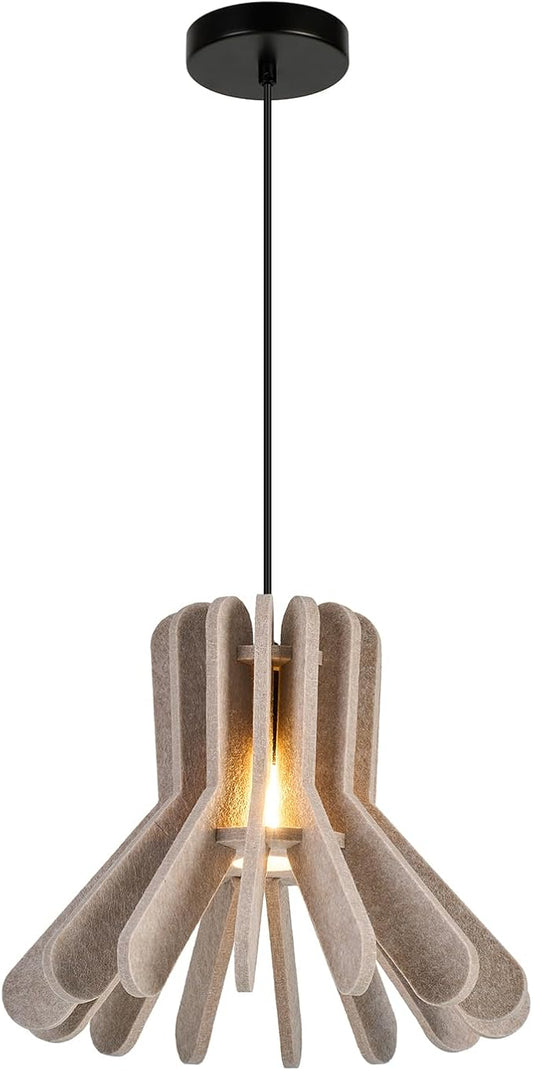 Pendant Light with Felt Lampshade, Modern Hanging Lamp Fixture, DIY Acoustic Pendant Light Chandeliers for Kitchen Island, Living Room, Dining Room, Bedroom, Office (D13.7"x10.2")