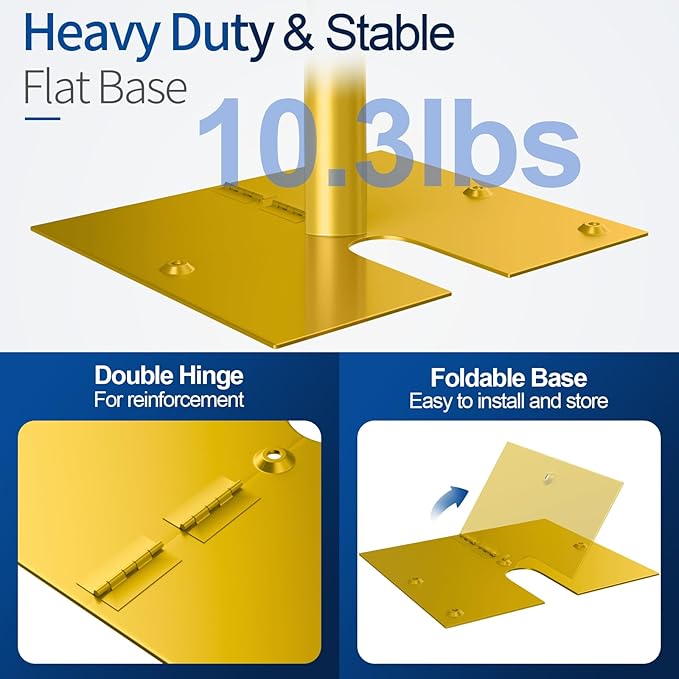 Pipe and Drape Backdrop Stand, 12x30ft Heavy Duty Adjustable Background Frame with Metal Base, Back Drop Holder for Parties Photography Wedding Photoshoot Decoration - Gold