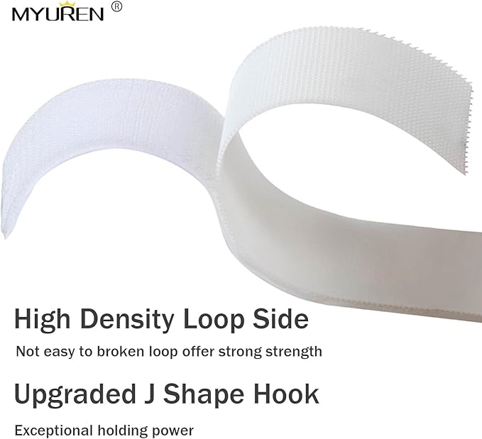 Sew on Hook and Loop Strips 2in x 3yd | Easy to Sew | Excellent Grip | Non-Adhesive Back Nylon Strips Fabric Fastener Non-Adhesive Interlocking Tape for Clothing Sewing Crafts and DIY Projects, White