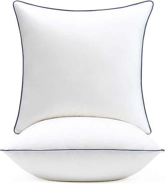 puredown® 20x20 Pillow Inserts Set of 2, Overfilled Down Alternative Decorative Pillows with 100% Cotton Cover, Plush Fluffy Throw Pillows for Couch, Sofa, Bed and Home Decor