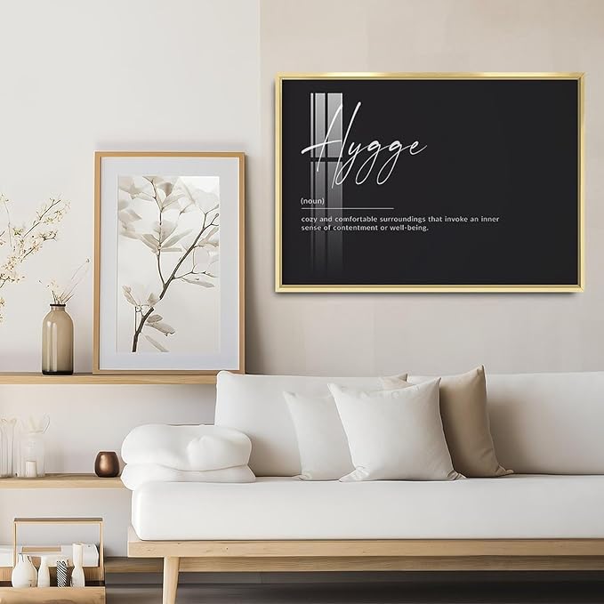Hygge Print, Hygge Definition Poster, Hygge Gift, Hygge Sign, Scandinavian Print, Danish Print, Danish Wall Art Poster Wall Art Bedroom Decor Office Room Kitchen Decor Aluminum Gold-style 16x24inch(4