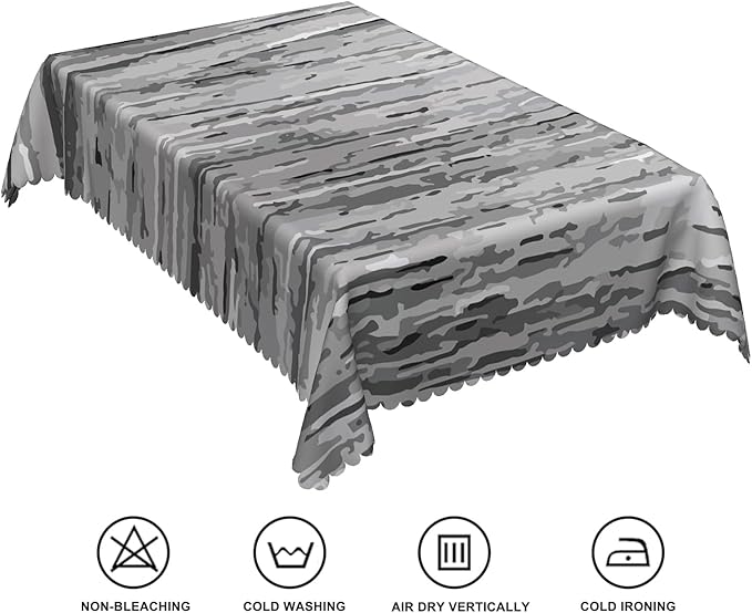 70x120inches Modern Rectangle Tablecloth Grey Aesthetic Stripes Abstract Art Table Cloth Washable and Wrinkle Resistant Fabric Table Cover for Kitchen Dining Room Living Room Home Decor
