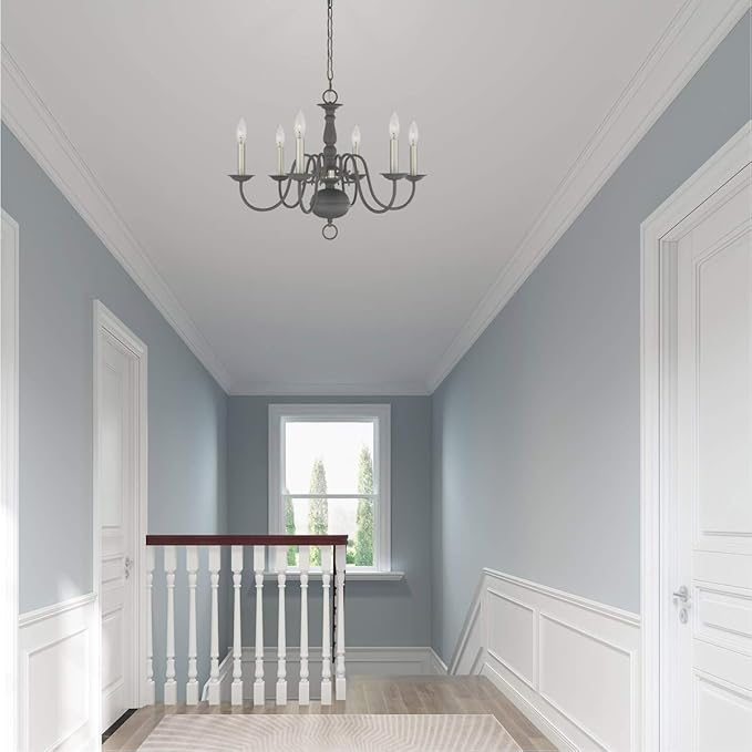 Livex Lighting Williamsburgh 6 Lt Scandinavian Gray Chandelier