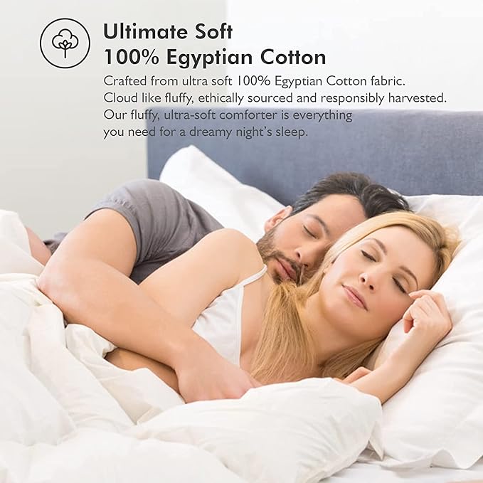 Luxurious Twin/Twin XL Goose Down Comforter, Unique Gray Pinch Pleat, 600 Thread Count, 100% Egyptian Cotton Cover, 65 Oz Fill Weight, 750 Fill Power