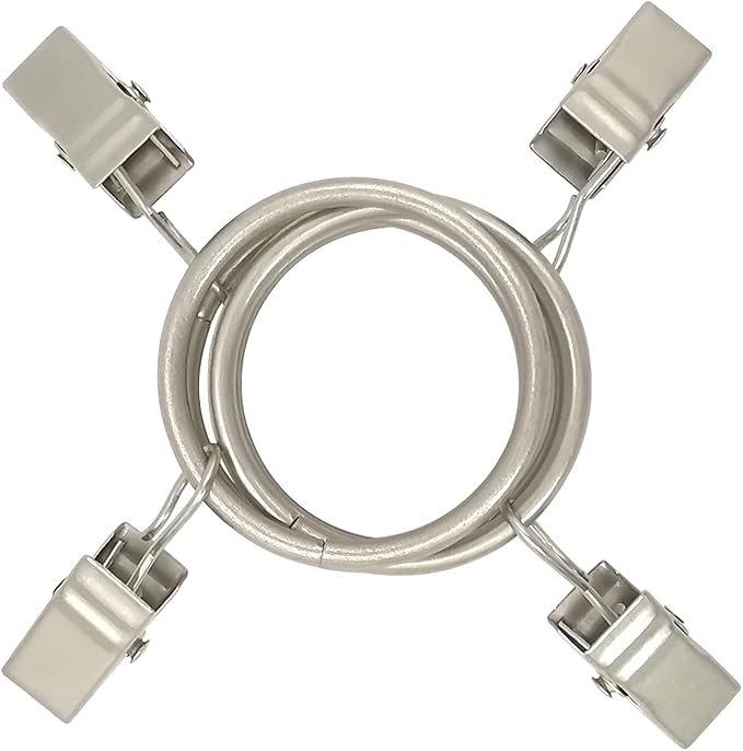 100 Pack Curtain Rings with Clips, Drapery Clip with Rings, Drapes Rings 1.26 in Interior Diameter, Fits up to 1 in Curtain Rod, Matte Silver