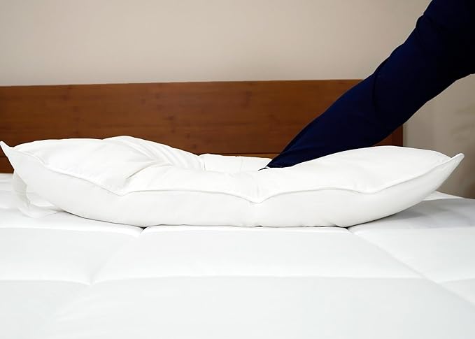 White Duck Down & Feather Pillow -2 Pack Pillows with Soft-Medium Support for Side & Back Sleepers King Size