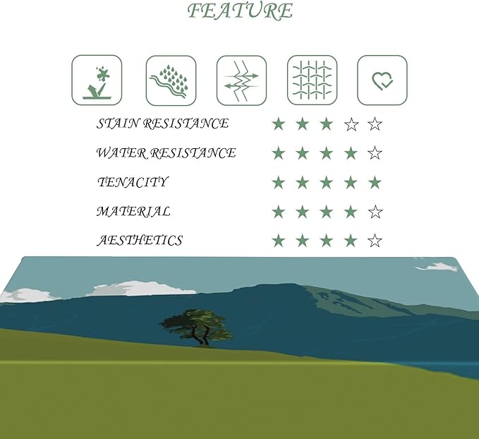 60x102 Inch Nature Rectangular Tablecloth Mountain Tree Sky Fairy Landscape Table Cloth Waterproof Durable Table Cover for BBQ Picnic Indoor Gaming Room Decor