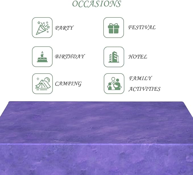 54x78 Inch Abstract Art Rectangular Tablecloth Watercolor Stained Purple Texture Table Cloth Waterproof Durable Table Cover for Kitchen Dining Home Party Studio Decor