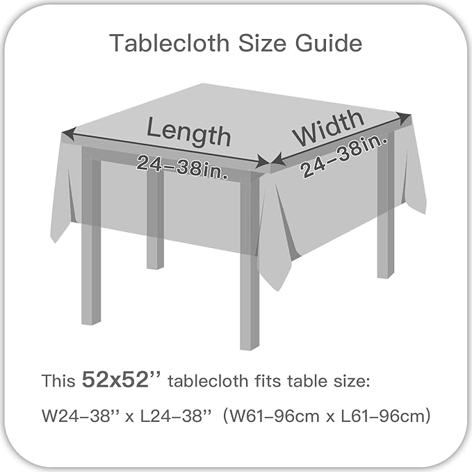 maxmill Square Tablecloth Weaved Texture Stain Resistant Waterproof Wrinkle Resistant Washable Soft Table Cloth, Decorative Fabric Table Cover for Dining Room Dinner and Parties, 52 x 52 Inch, Beige