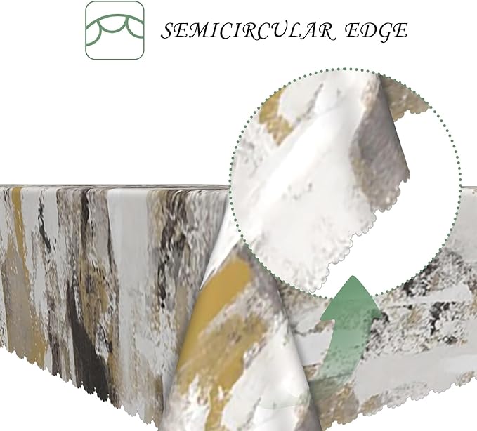 70x90 Inch Oil Painting Rectangular Tablecloth Grunge Modern Art Table Cloth Waterproof Durable Table Cover for Kitchen Dining Home Party Studio Decor