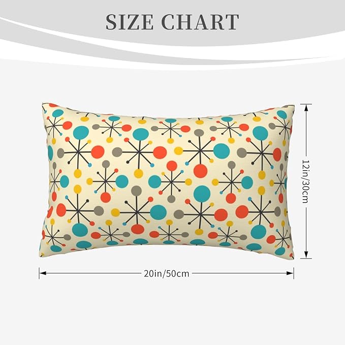 Retro Mid Century Lumbar Pillow Covers 12x20 Inch Set of 2 Yellow Vintage Throw Pillow Cover Modern Retro Pattern Pillowcase Cushion Cases for Home Couch Bed Sofa