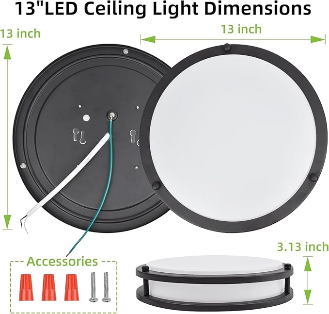 13 inch Flush Mount LED Ceiling Light Fixture, 2700K/3000K/3500K/4000K/5000K Adjustable Ceiling Lights, Oil Rubbed Bronze Saturn Dimmable Lighting for Hallway Bathroom Kitchen or Stairwell, ETL Listed