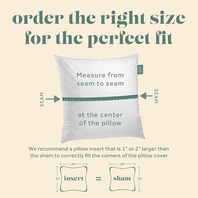 ComfyDown Decorative Throw Pillow Insert, Down and Feather Fill, 100% Cotton Cover, 233 Thread Count - Made in USA (16" x 18")