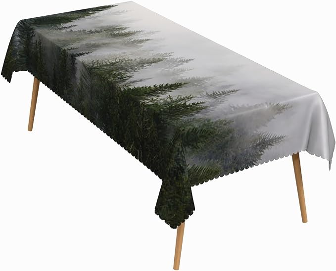 60x120 Inch Nature Rectangular Tablecloth Wild Woods Nature Scenery Table Cloth Waterproof Durable Table Cover for Holiday Picnic Outdoor BBQ Decor