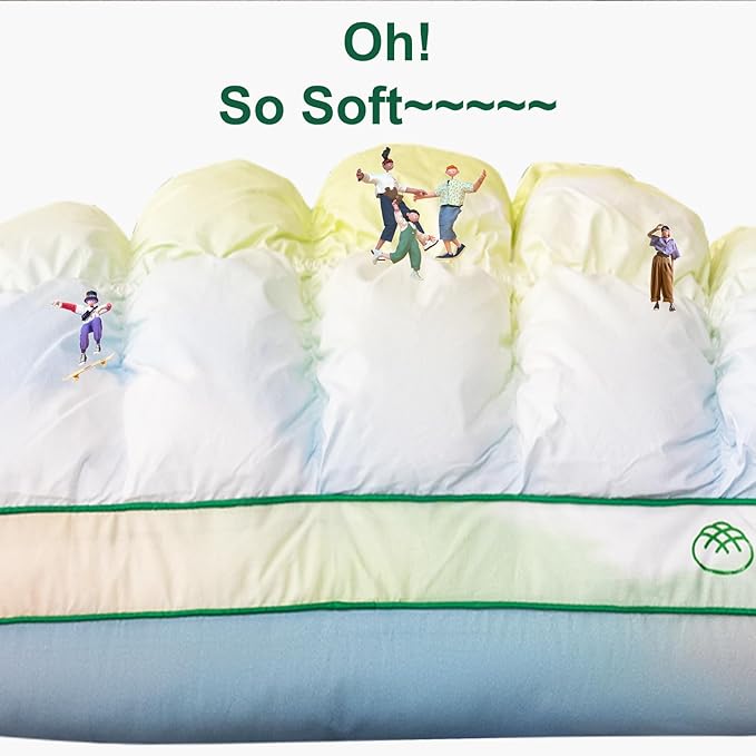 YOUR MOON Fluffy Support Bed Pillow King Size, Super Soft Premium Down-Alternative Filling for Sleeping, Luxury Hotel Quality Bed Pillows for Side Sleeper (Rainbow)