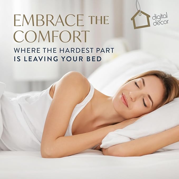 Digital Decor 100% Cotton Luxury Hotel Pillows Standard Size Set of 2, Cooling Hypoallergenic Down Alternative Pillows for Sleeping, Firm Support for Side & Back Sleepers, Made in USA, 26" x 20"