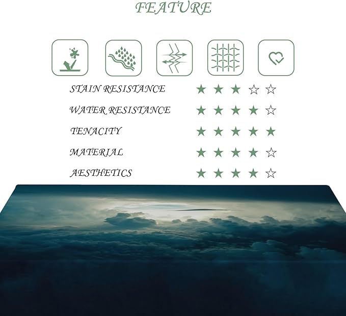 70x140 Inch Nature Rectangular Tablecloth Sky Cloud Table Cloth Waterproof Durable Table Cover for Party Picnic Indoor Bedroom Decor