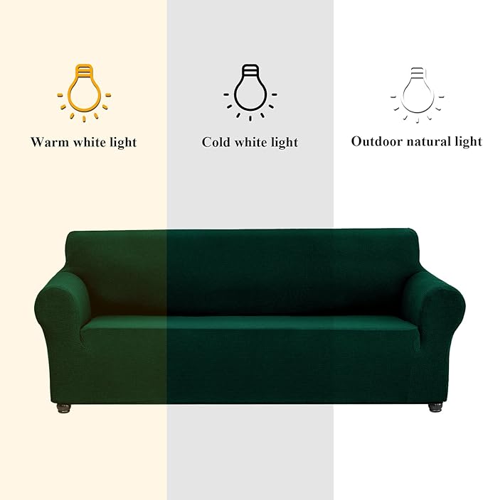 Joccun Stretch Loveseat Couch Cover Slipcover, 1-Piece Sofa Cover for 2 Cushion Couch Spandex Jacquard Washable Furniture Protector Cover for Living Room,Kids,Pets（Loveseat,Hunter）