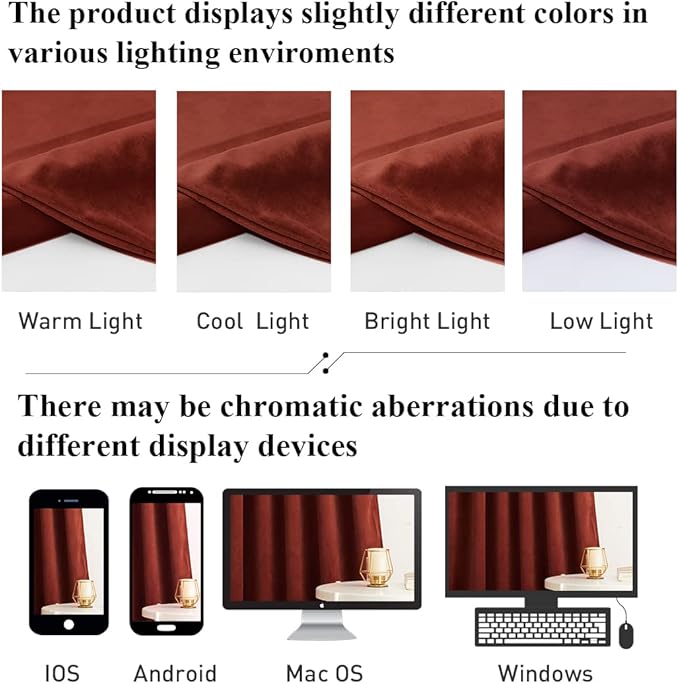 StangH Christmas Rust Red Curtains 105 inches Back Tab Light Blocking Velvet Drapes, Heavy Duty Thermal Panels for Warm & Inviting Living Rooms, W52 x L105, 2 Panels