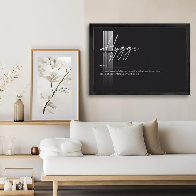 Hygge Print, Hygge Definition Poster, Hygge Gift, Hygge Sign, Scandinavian Print, Danish Print, Danish Wall Art Poster Wall Art Bedroom Decor Office Room Kitchen Decor Wood Black-style 12x16inch(30x4