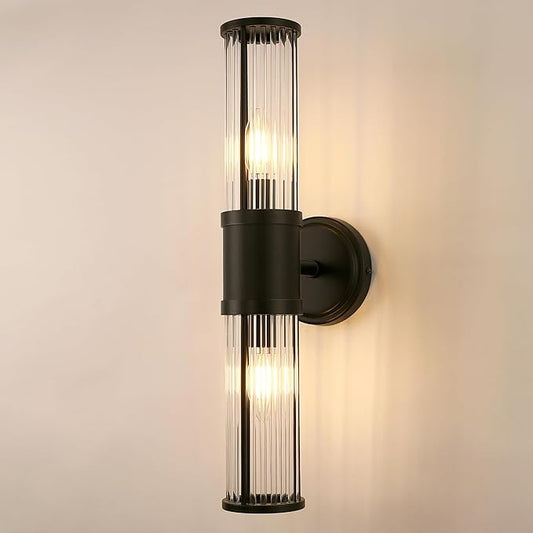 DORESshop Black Wall Sconce, 19.7” Sconces Lighting, 2-Light Modern Light Fixtures, Bathroom Vanity Light for Living Room, Bedroom, Sconces Wall Decor