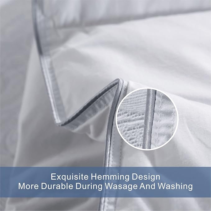 MAPLE DOWN Soft Twin Size Comforter Duvet Insert-Down Alternative Comforter Quilted with Corner Tabs for All Season-Lightweight Breathable Brushed Microfiber Machine Washable (White 68”x90”)
