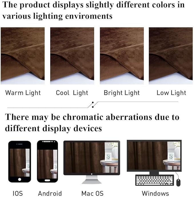 StangH Luxury Velvet Curtains 120 inches Long Living Room Blackout Thermal Insulated Window Drapes with Rod Pocket & Back Tab for Farmhouse/French Door, Brown, W52 x L108, 2 Panels