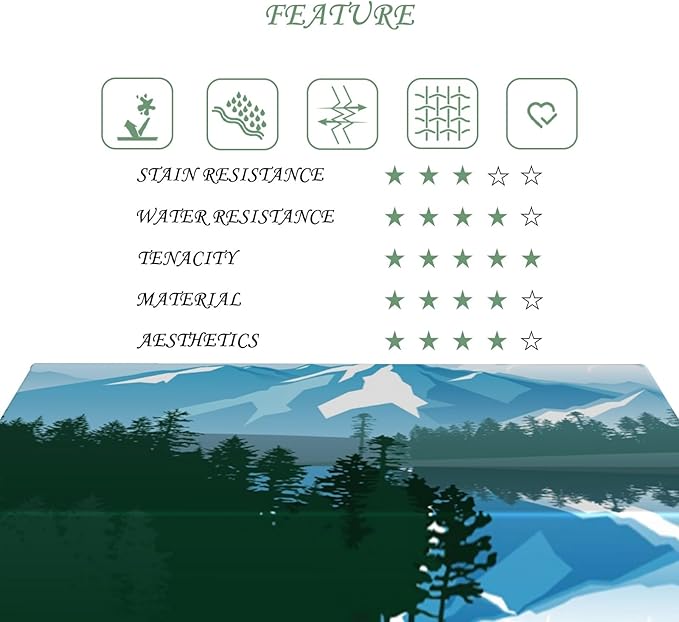 60x102 Inch Nature Rectangular Tablecloth Snow Mountain Forest Fairy Dreamland Table Cloth Waterproof Durable Table Cover for Indoor Home Gaming Room Decor