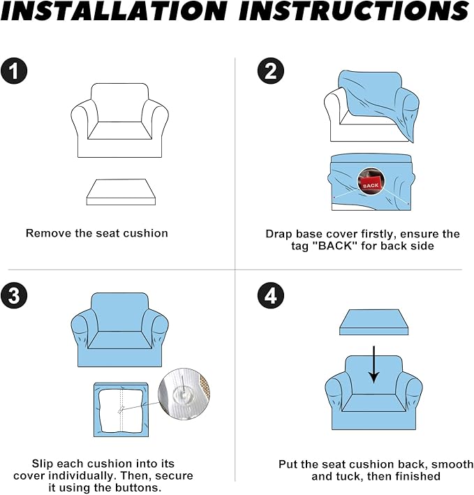 Chair Slipcover with Armrest Pockets 2-Piece Set, Stretch Faux Leather Chair Cover for Armchairs(Fits 31-45") - Non-Slip, Machine Washable, Pet & Kid Friendly - Gray