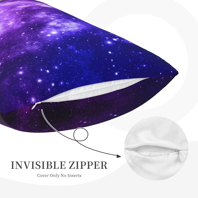 Galaxy Star Lumbar Pillow Covers 12x20 Inch Set of 2 Space Nebula Throw Pillow Cover Starry Sky Stars Pillowcase Cushion Cases for Home Couch Bed Sofa