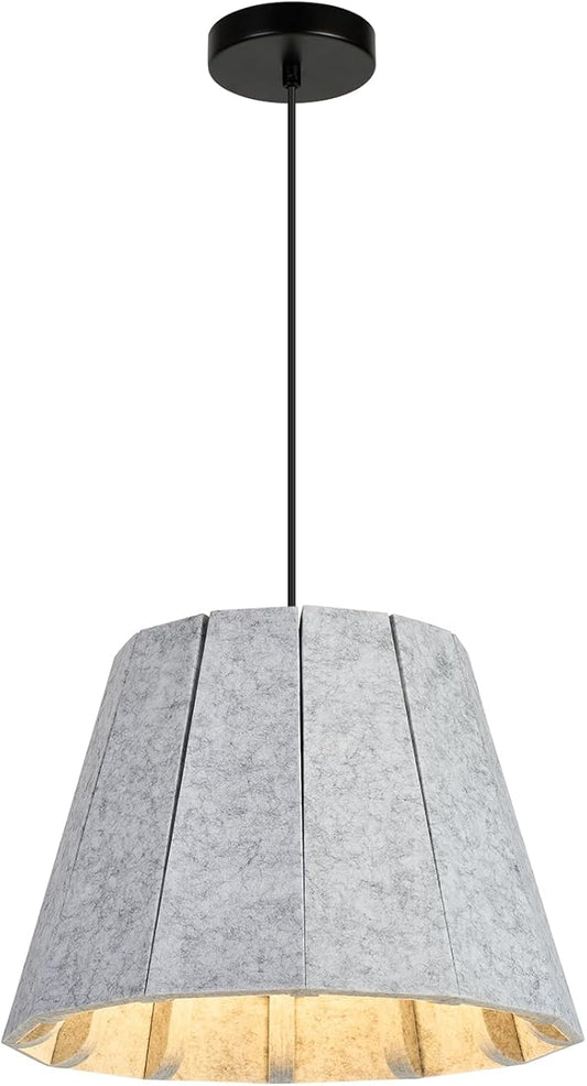 Pendant Light with Felt Lampshade, Modern Hanging Lamp Fixture, DIY Acoustic Pendant Light Chandeliers for Kitchen Island, Living Room, Dining Room, Bedroom, Office (D15.7"x11")
