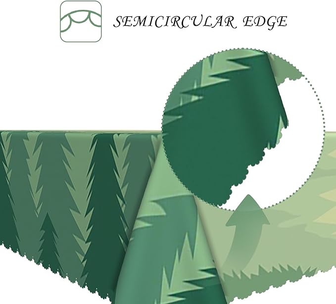 70x140 Inch Nature Rectangular Tablecloth Illustrated Sunrise Woodland Table Cloth Waterproof Durable Table Cover for Party Picnic Indoor Gaming Room Decor