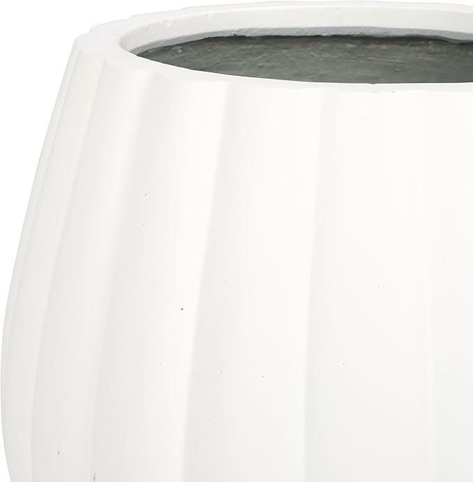 SAFAVIEH Outdoor Patio Furniture Kaston White Concrete Ficonstone Planter Pot (Fully Assembled)