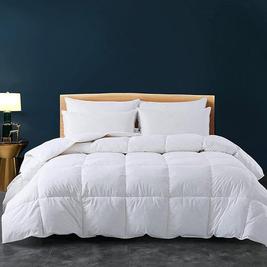 Cozynight Down Alternative Comforter Super King Comforters Duvet Insert with Corner Tabs-Breathable-Box Stitched Reversible Comforter (White, 120"x120")