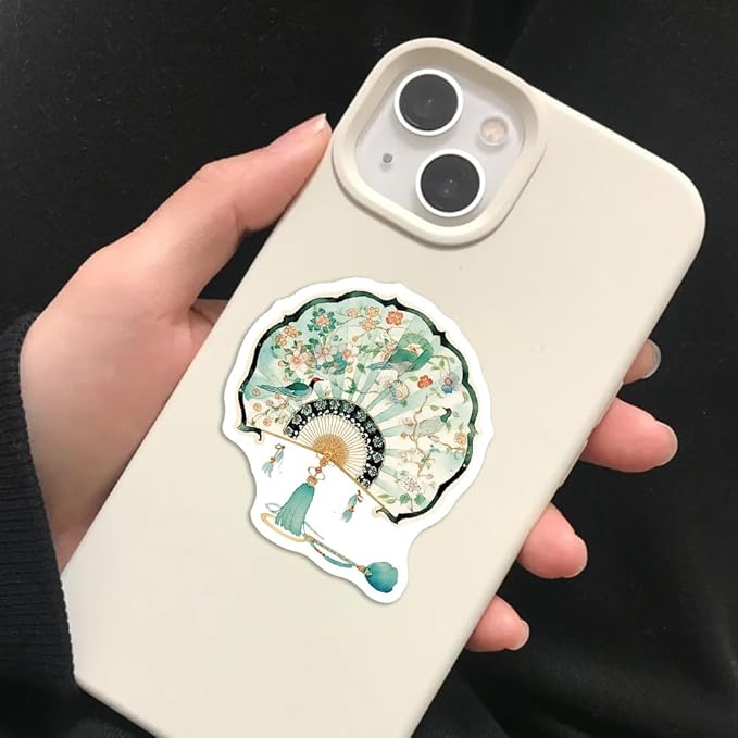 Vintage Chinoiserie Art Stickers - 50Pcs Vinyl Waterproof Chinese Elements Aesthetic Stickers for Water Bottle,Laptop,Scrapbooks,Tumblers