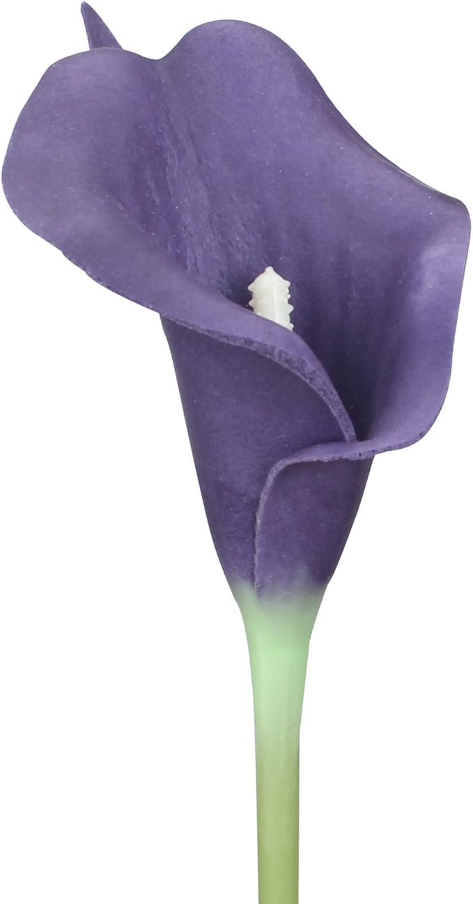 Duovlo 20pcs Calla Lily Bridal Wedding Bouquet Lataex Real Touch Artificial Flower Home Party Decor (Purple)