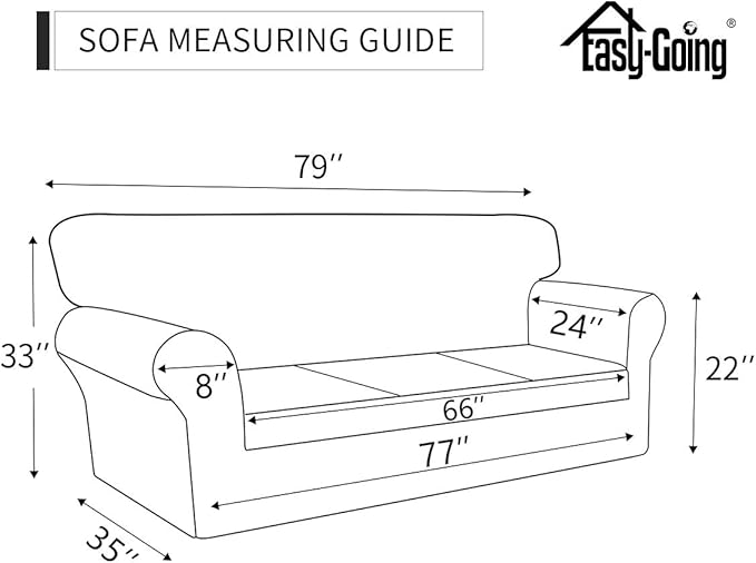 Easy-Going 2 Pieces Microfiber Stretch Sofa Slipcover – Spandex Soft Fitted Sofa Couch Cover, Washable Furniture Protector with Elastic Bottom Kids,Pet (Sofa, Brown)