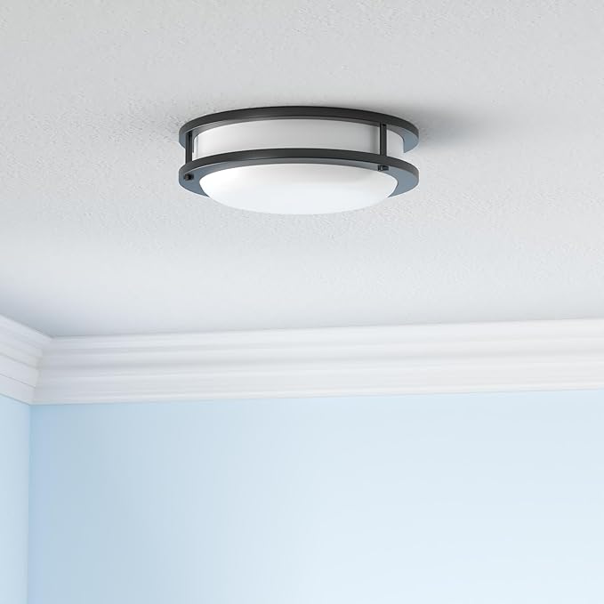 13 inch Flush Mount LED Ceiling Light Fixture, 2700K/3000K/3500K/4000K/5000K Adjustable Ceiling Lights, Oil Rubbed Bronze Saturn Dimmable Lighting for Hallway Bathroom Kitchen or Stairwell, ETL Listed