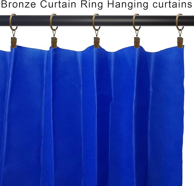 100 Pack Curtain Rings with Clips, Curtain Clip Rings Hooks, Bow Hanger Clips for Hanging Drapery Drapes Bows, Ring 1 inch Interior Diameter, Fits up to 5/8" Rod, Bronze