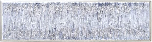 Empire Art Direct Abstract Wall Art Textured Hand Painted Canvas by Martin Edwards, Champagne Silver Frame, 20" x 72", Gray Field