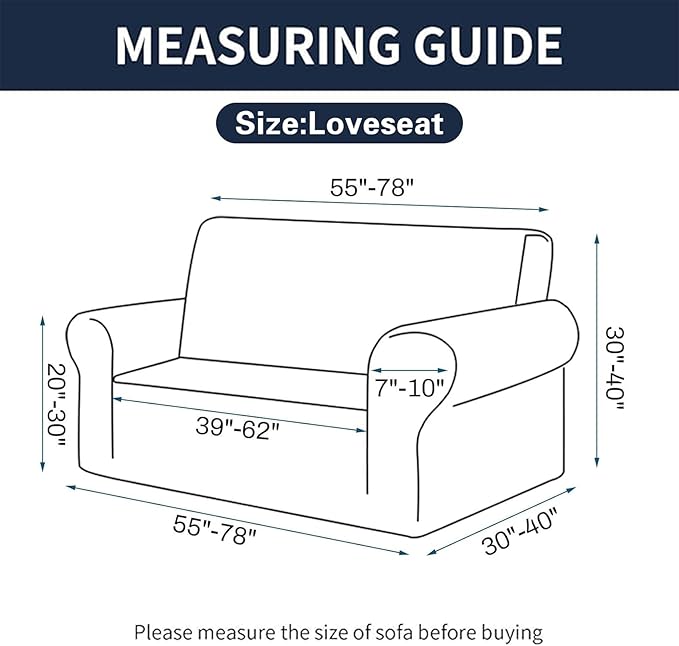 Cupuamon 2025 New Stretch Loveseat Sofa Slipcovers Couch Cover for 2 Cushion Furniture Protector Sofa Covers with Elastic Bottom Jacquard Fabric Small Checks for Pets, Kids - Pureed Pumpkin