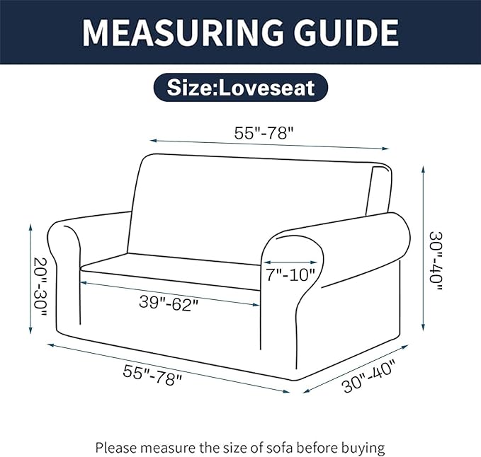 Cupuamon 2025 New Stretch Loveseat Sofa Slipcovers Couch Cover for 2 Cushion Furniture Protector Sofa Covers with Elastic Bottom Jacquard Fabric Small Checks for Pets, Kids - Peacock Blue