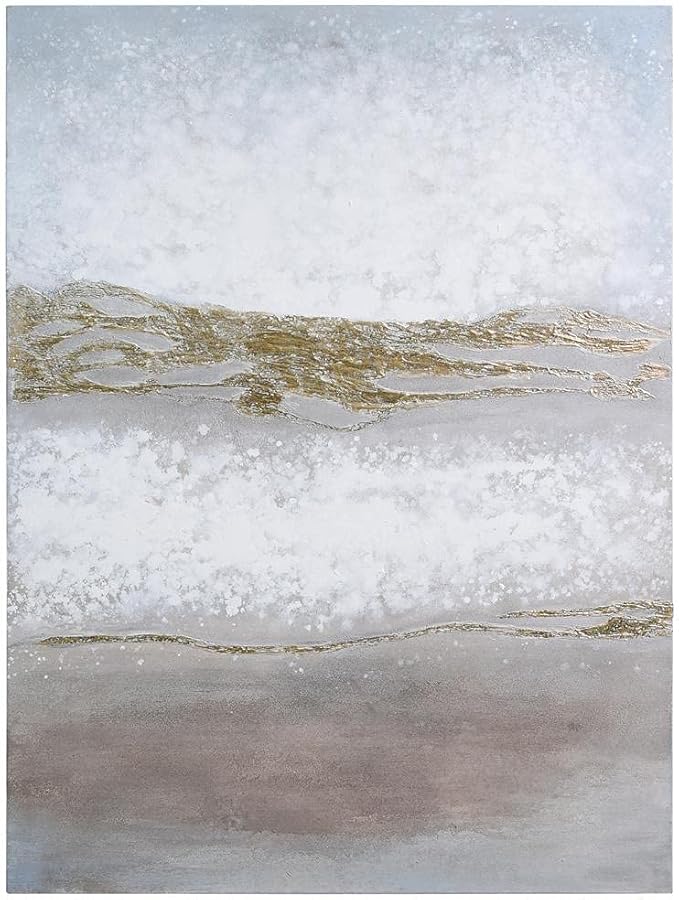 Empire Art Direct Abstract Wall Art Textured Hand Painted Canvas by Martin Edwards, Unframed, 40" x 30", Golden Winter