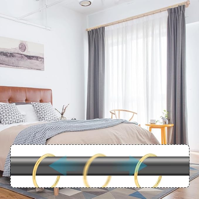 60 pcs 1.5-Inch Inner Diameter Metal Drapery Rings Curtain Rings with Eyelets, Fits Up to 1 1/4-Inch Rod, Gold