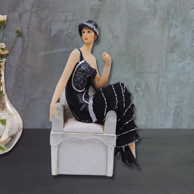Comfy Hour Glamour Elegance Victorian Style Lady Collection Camille Lady Sitting On Sofa Resin Art Figurine,10-inch Height